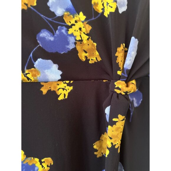 Talbots Womens Floral Knot Waist Dress Size 16 Polyester Spandex Blend - Picture 2 of 6